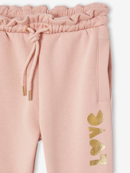 Jogging fille molleton motif love irisé marine+rose+vert sauge - vertbaudet enfant 