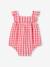 Barboteuse vichy naissance sans manches framboise - vertbaudet enfant 