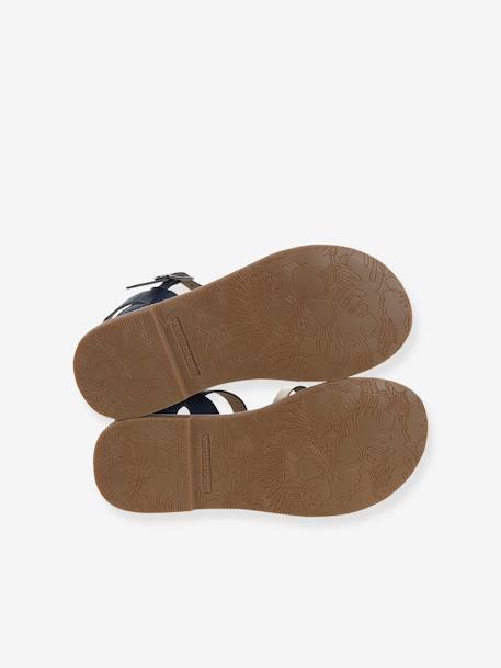 Sandales brides fantaisie cuir enfant lot bleu - vertbaudet enfant 