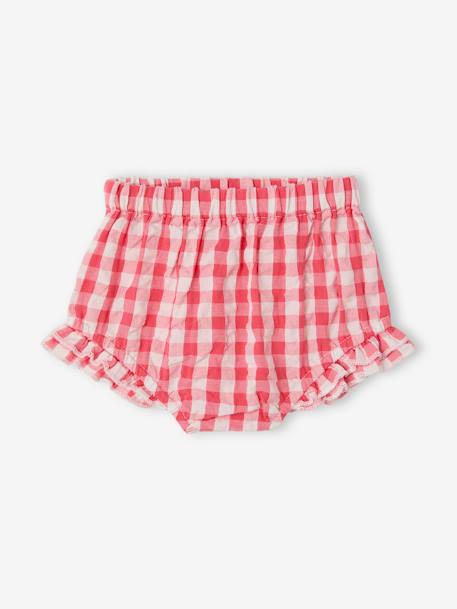 Ensemble naissance robe et culotte vichy framboise - vertbaudet enfant 