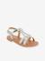 Leren kindersandalen Backle LES TROPEZIENNES® PAR M. BELARBI fuchsia+turquoiseblauw+wit - vertbaudet enfant 