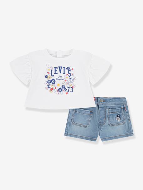 Ensemble top et short bébé LEVI'S blanc - vertbaudet enfant 
