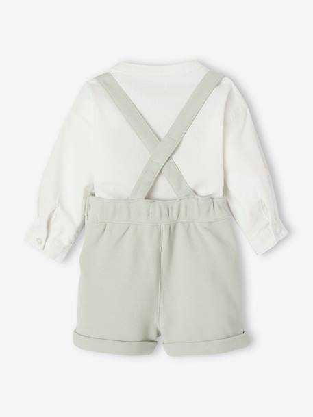 Ensemble bébé chemise et short cérémonie beige+vert sauge - vertbaudet enfant 