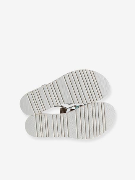 Sandales multi-brides esprit spartiates cuir enfant argent - vertbaudet enfant 