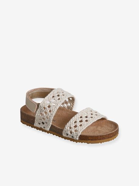 Sandales scratchées effet crochet enfant collection maternelle beige - vertbaudet enfant 