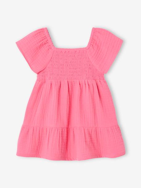 Babyjurk met smok van katoenen gaas snoepjesroze - vertbaudet enfant 