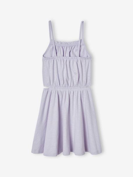 Robe à bretelles ajourée côtés fille lavande - vertbaudet enfant 