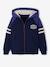 Sweat garçon zippé à capuche sport manches raglan marine+noix de pécan+vert - vertbaudet enfant 