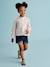 Meisjesshort van jeanstof Basics lichtblauw+middenblauw+ongewassen denim - vertbaudet enfant 