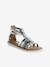 Sandales multi-brides esprit spartiates cuir enfant argent - vertbaudet enfant 