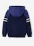 Sweat garçon zippé à capuche sport manches raglan marine+noix de pécan+vert - vertbaudet enfant 
