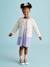 Meisjesset gewatteerd jack met bloemenprint + jurk paars+rozen - vertbaudet enfant 