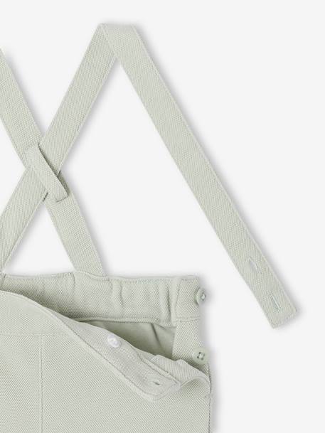 Feestelijke set met overhemd + korte broek voor baby beige+saliegroen - vertbaudet enfant 