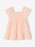 Robe bébé smockée en gaze de coton abricot poudré+rose bonbon - vertbaudet enfant 