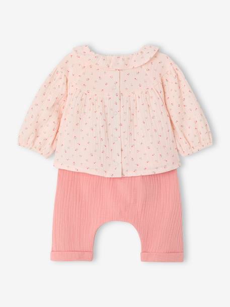 Ensemble naissance blouse et pantalon rose - vertbaudet enfant 