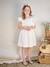 Robe cérémonie fille ceinture dorée blanc+blush - vertbaudet enfant 