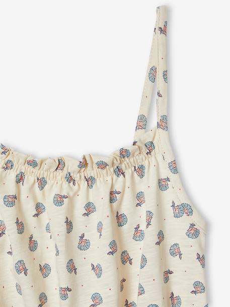 Robe à bretelles ajourée côtés fille vanille - vertbaudet enfant 