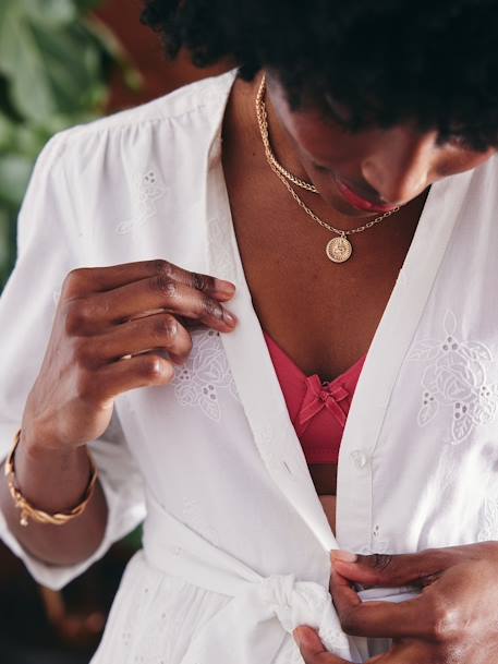 Robe courte broderie anglaise grossesse et allaitement blanc - vertbaudet enfant 