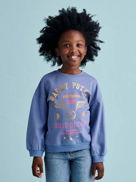Sweat Harry Potter Vif d'or fille détails brillants bleu chambray - vertbaudet enfant 