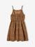Robe à bretelles fille en gaze de coton beige+corail+vert émeraude - vertbaudet enfant 