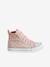 Hoge sneakers voor meisjes van decoratief stof wit, bedrukt - vertbaudet enfant 
