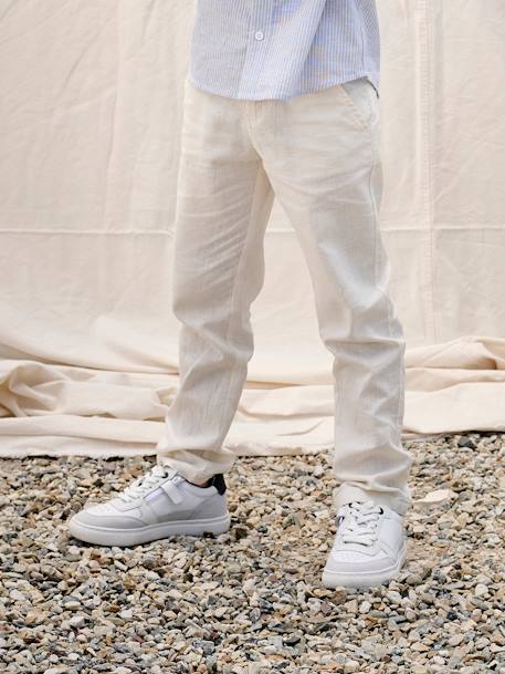 Garçon-Pantalon garçon cérémonie chino en coton/lin