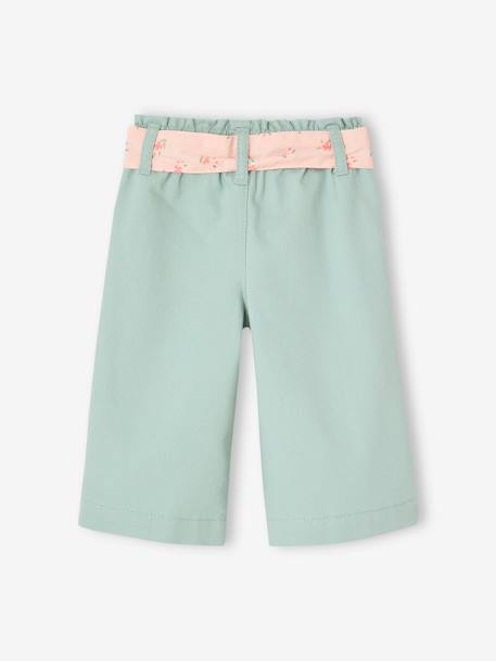 Weite Baby Hose mit Bindegürtel Oeko-Tex grijsblauw - vertbaudet enfant 