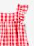 Barboteuse vichy naissance sans manches framboise - vertbaudet enfant 