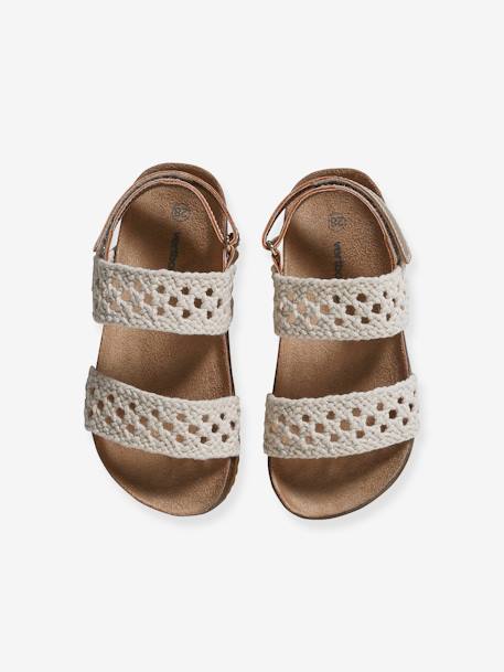 Gekraakte sandalen met haak-effect voor kinderen, kleutercollectie beige - vertbaudet enfant 