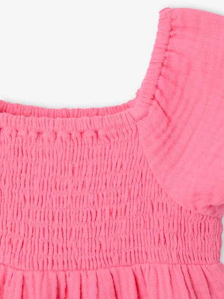 Babyjurk met smok van katoenen gaas snoepjesroze - vertbaudet enfant 