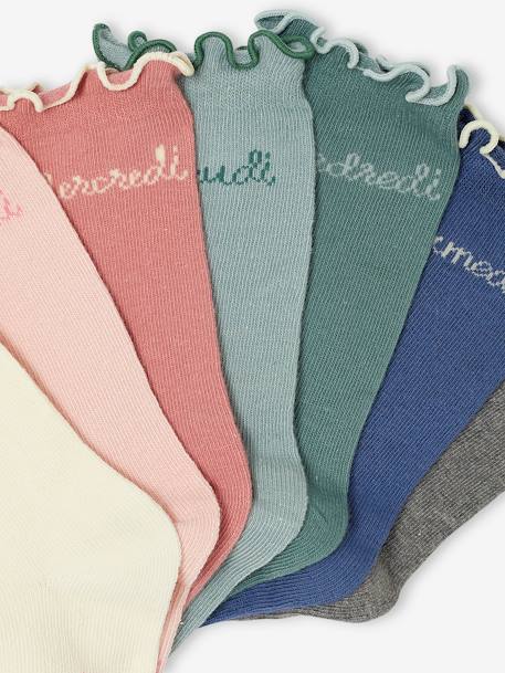 Lot de 7 paires de chaussettes fille semainier blush - vertbaudet enfant 