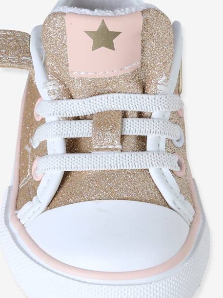Baskets bébé fille synthétique lacets élastiqués et scratch or - vertbaudet enfant 