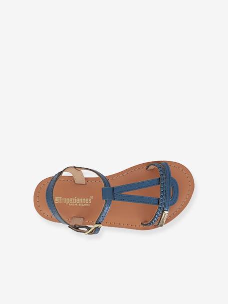 Leren sandalen Badou LES TROPEZIENNES® BY M. BELARBI goudbeige+marineblauw+zilver - vertbaudet enfant 