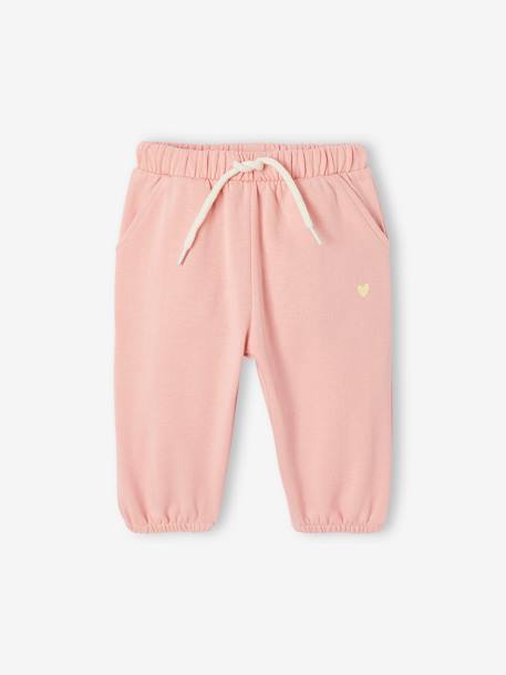 Ensemble sport sweat à capuche zippé + jogging bébé rose pâle - vertbaudet enfant 