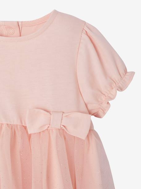 Robe cérémonie bébé tulle glitter rose pâle - vertbaudet enfant 