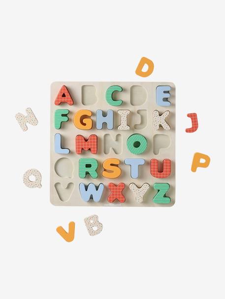 Puzzelletters om in te bedden in hout rood - vertbaudet enfant 