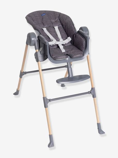 Chaise Haute Polly Essential gris+taupe - vertbaudet enfant 