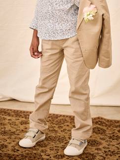 -Pantalon garçon cérémonie chino en coton/lin