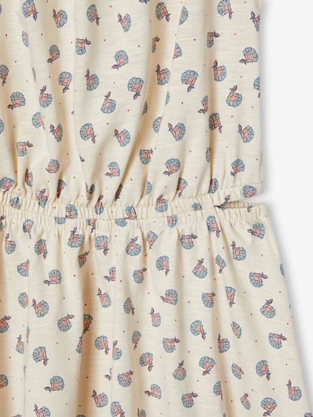 Robe à bretelles ajourée côtés fille vanille - vertbaudet enfant 