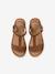 Leren meisjessandalen bruin+bruin, bedrukt+Light gold - vertbaudet enfant 