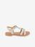 Leren kindersandalen Backle LES TROPEZIENNES® PAR M. BELARBI fuchsia+turquoiseblauw+wit - vertbaudet enfant 