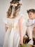 Robe cérémonie fille ceinture dorée blanc+blush - vertbaudet enfant 