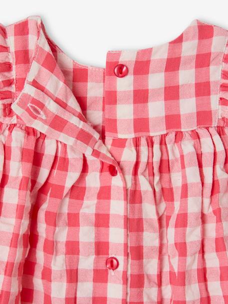 Ensemble naissance robe et culotte vichy framboise - vertbaudet enfant 