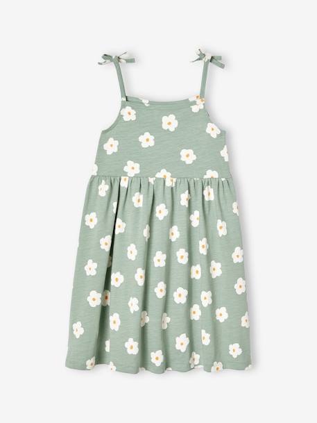 Lot de 2 robes fille à bretelles marine+vert sauge - vertbaudet enfant 