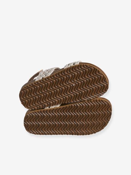 Sandales scratchées effet crochet enfant collection maternelle beige - vertbaudet enfant 