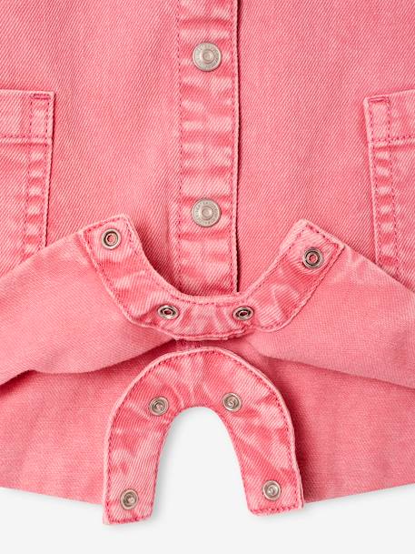 Twill romper voor baby's snoepjesroze - vertbaudet enfant 