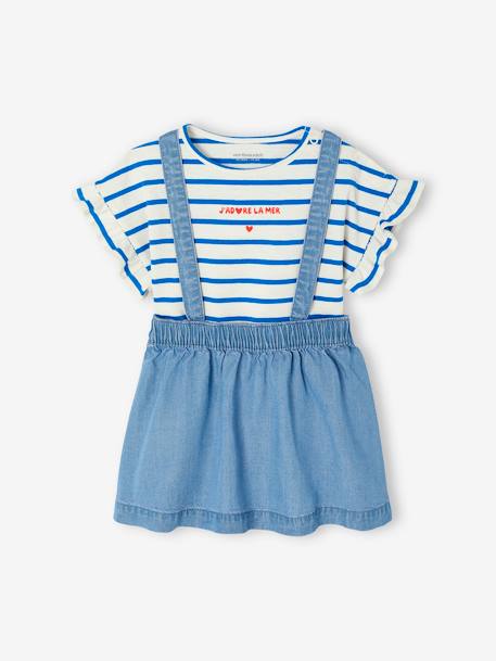 T-shirt + rok met bretels babyset double stone - vertbaudet enfant 