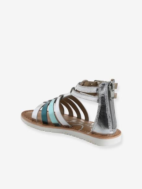 Sandales esprit spartiates cuir enfant collection maternelle argent - vertbaudet enfant 