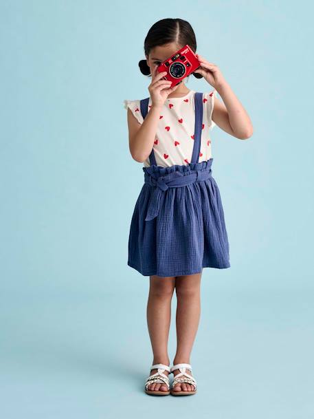 Leren kindersandalen met klittenband veel blauw+wit - vertbaudet enfant 