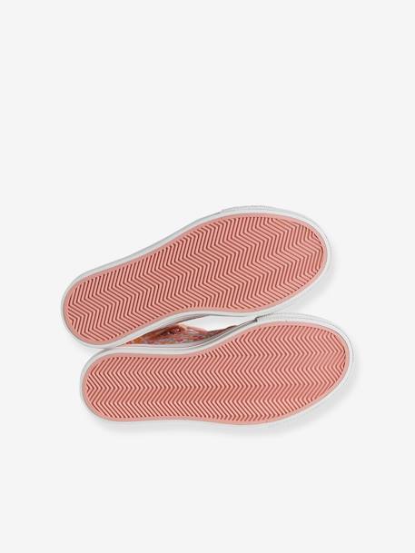 Hoge sneakers voor meisjes van decoratief stof wit, bedrukt - vertbaudet enfant 